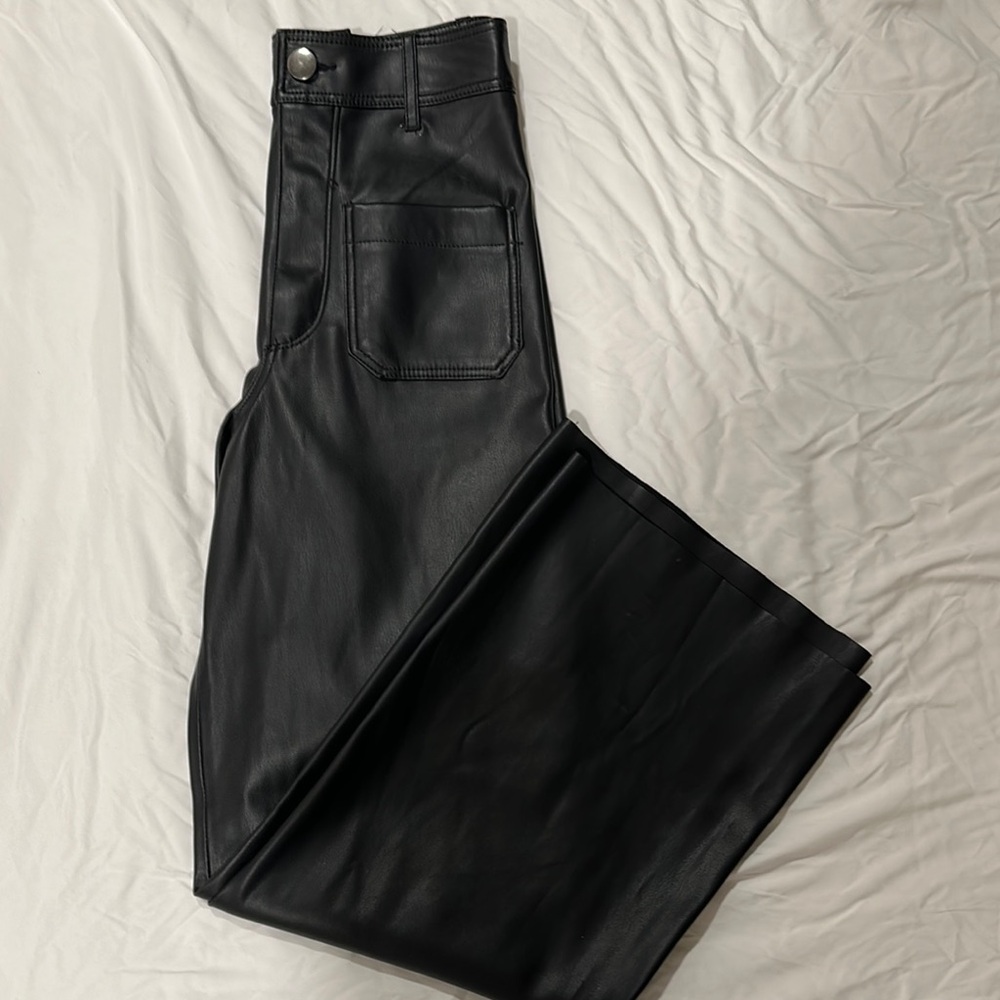 Black Faux Leather Pants